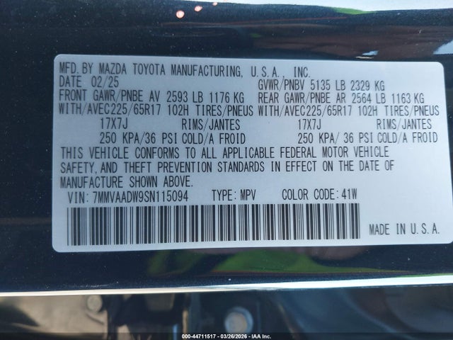 7MMVAADW9SN115094 Mazda Cx-50 Hybrid Premium Package