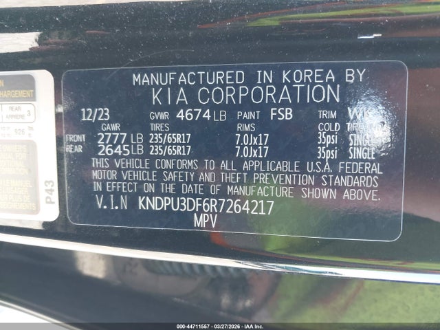 Продаж на аукціоні авто 2024 Kia Sportage Lx, vin: KNDPU3DF6R7264217, номер лоту: 44711557