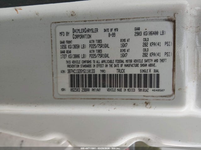 2000 DODGE RAM 1500 3B7HC13Z6YG110133 Photo 8
