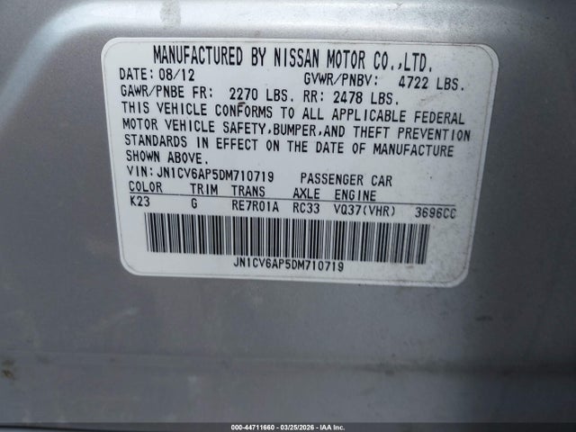 2013 INFINITI G37 JN1CV6AP5DM710719 Photo 8