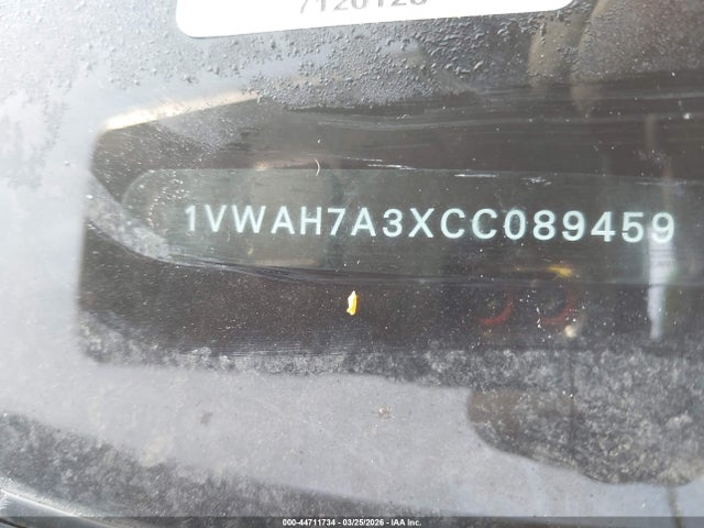 Aukcja sprzedaży 2012 Volkswagen Passat 2.5l S, vin: 1VWAH7A3XCC089459, numer aukcji: 44711734