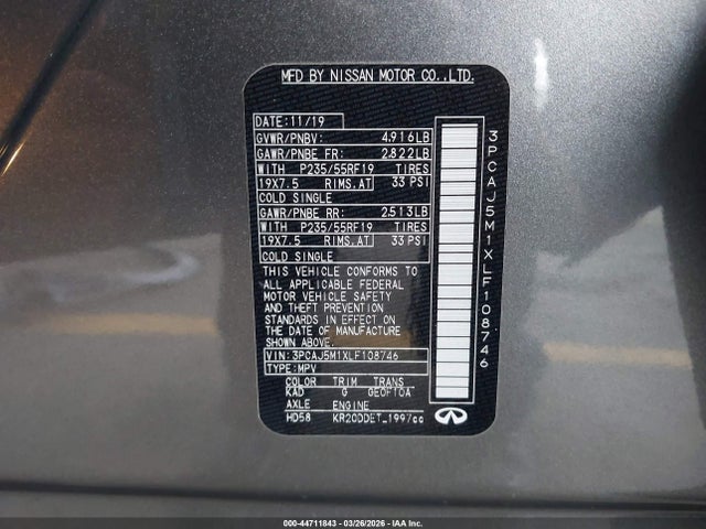 2020 INFINITI QX50 3PCAJ5M1XLF108746 Photo 8