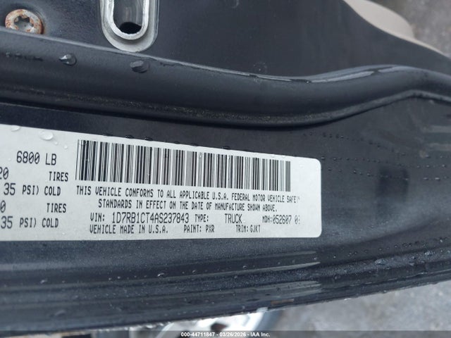 Auction sale of the 2010 Dodge Ram 1500 Laramie, vin: 1D7RB1CT4AS237843, lot number: 44711847