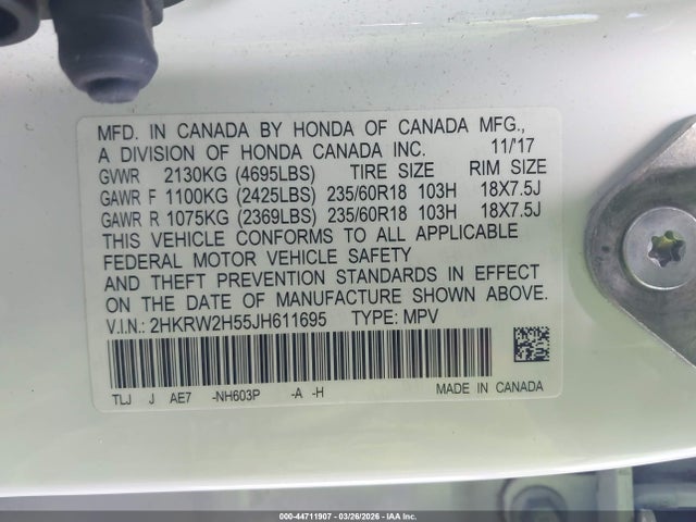 2HKRW2H55JH611695 Honda CR-V EX