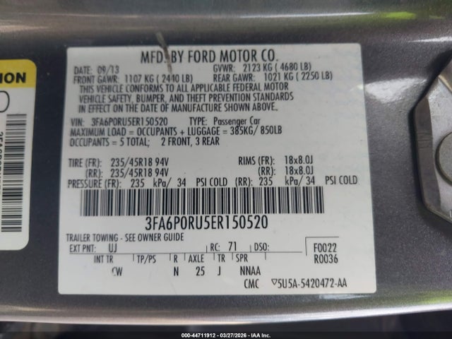 Ford Fusion Hybrid Titanium 2014 3FA6P0RU5ER150520 Image 9