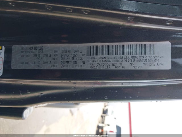 1C4HJXDN1KW519637 Jeep Wrangler Unlimited Sport S 4x4