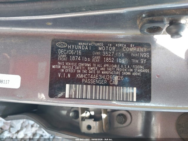 2017 HYUNDAI ACCENT KMHCT4AE3HU265226 Photo 8