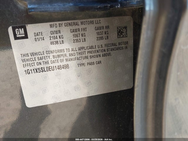 1G11X5SL0EU148498 Chevrolet Impala 1fl