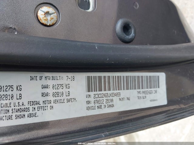 44712024 :رقم المزاد ، 2C3CDZAG9JH334059 vin ، 2018 Dodge Challenger Sxt Plus مزاد بيع