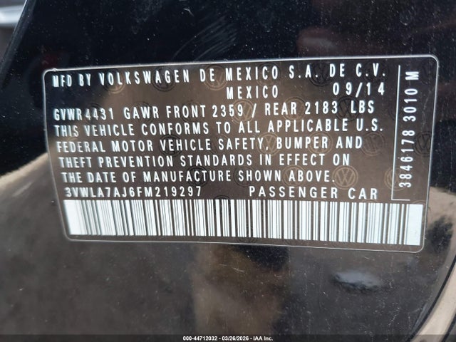 3VWLA7AJ6FM219297 Volkswagen Jetta 2.0l Tdi Se