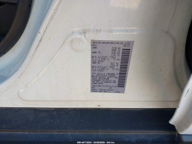 Nissan ROGUE SV 2015 5N1AT2MT2FC925216 Image 9
