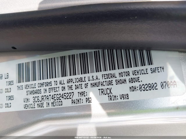 2014 Ram 1500 Express მანქანა იყიდება აუქციონზე, vin: 3C6JR7AT4EG245227, აუქციონის ნომერი: 44712132