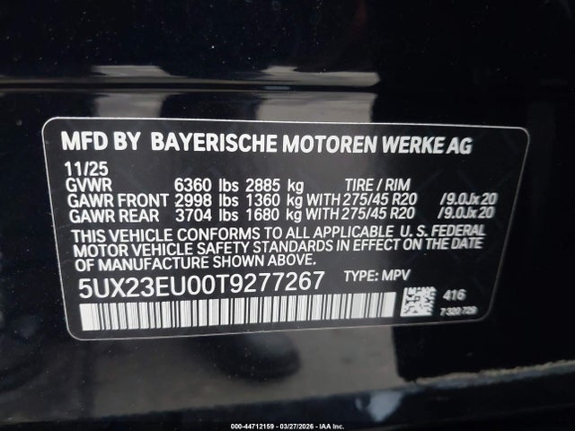 Aukcja sprzedaży 2026 Bmw X5 Xdrive40i, vin: 5UX23EU00T9277267, numer aukcji: 44712159