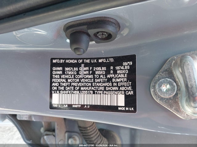 SHHFK7H69LU205178 Honda CIVIC EX