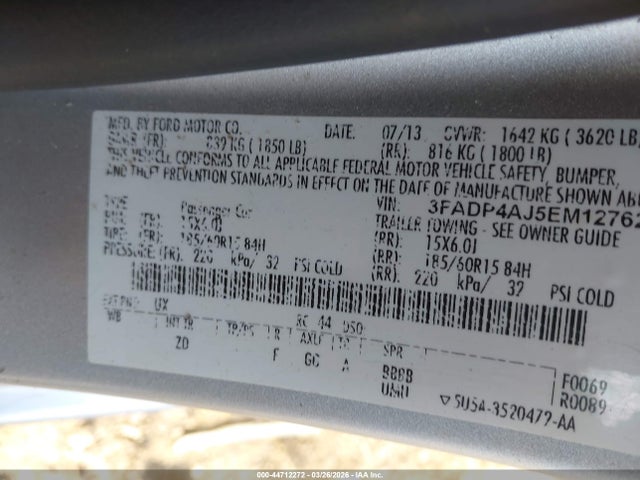 2014 FORD FIESTA 3FADP4AJ5EM127624 Photo 8