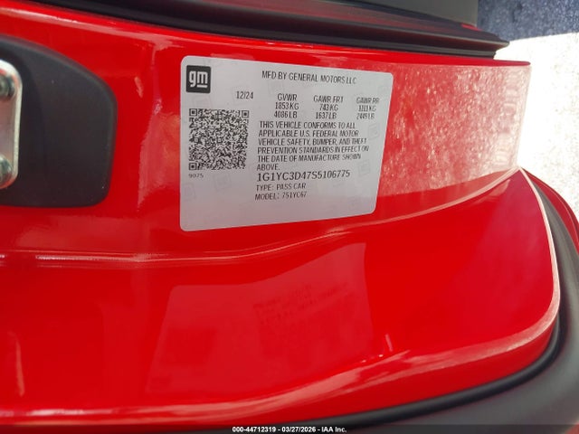 2025 CHEVROLET CORVETTE STINGRAY 1G1YC3D47S5106775 Photo 8