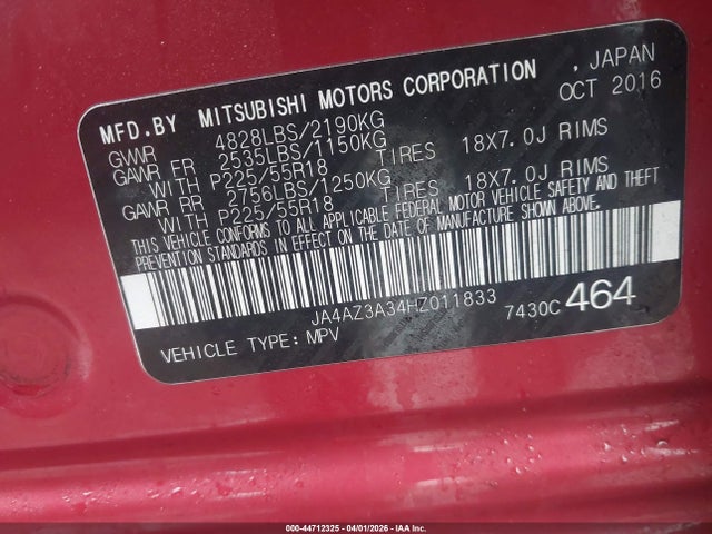 2017 MITSUBISHI OUTLANDER JA4AZ3A34HZ011833 Photo 8