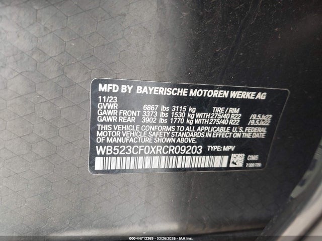 WB523CF0XRCR09203 BMW Ix Xdrive50