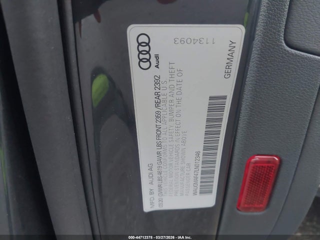 2020 Audi A4 Premium 40 Tfsi Front-wheel Drive S Tronic მანქანა იყიდება აუქციონზე, vin: WAUGMAF47LN012346, აუქციონის ნომერი: 44712378