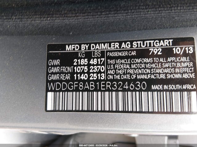 Aukcja sprzedaży 2014 Mercedes-benz C 300 Sport 4matic, vin: WDDGF8AB1ER324630, numer aukcji: 44712405