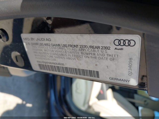 2017 AUDI A4 WAUGNAF4XHN004505 Photo 8