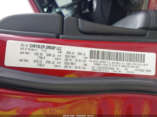 44712581 :رقم المزاد ، 1C4RJFAG5EC249290 vin ، 2014 Jeep Grand Cherokee Laredo مزاد بيع