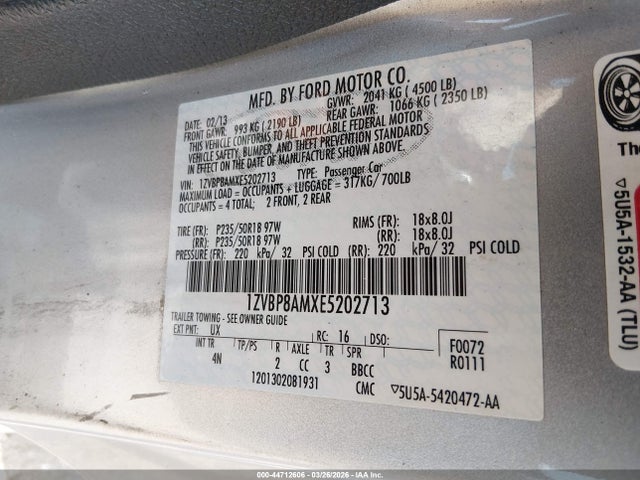 1ZVBP8AMXE5202713 Ford Mustang V6 Premium