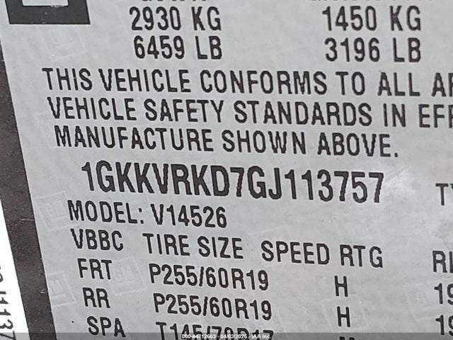 Продаж на аукціоні авто 2016 Gmc Acadia Slt-1, vin: 1GKKVRKD7GJ113757, номер лоту: 44712663