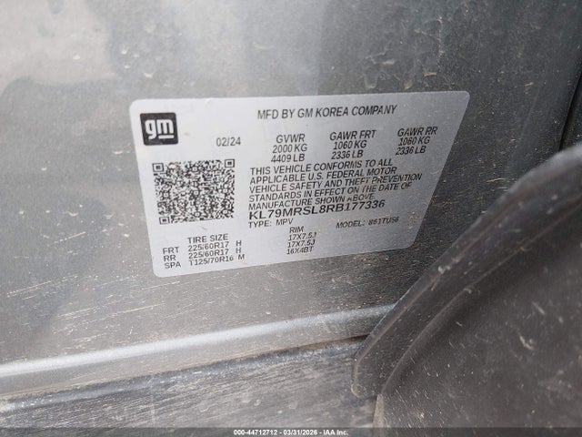 KL79MRSL8RB177336 Chevrolet Trailblazer Awd Lt