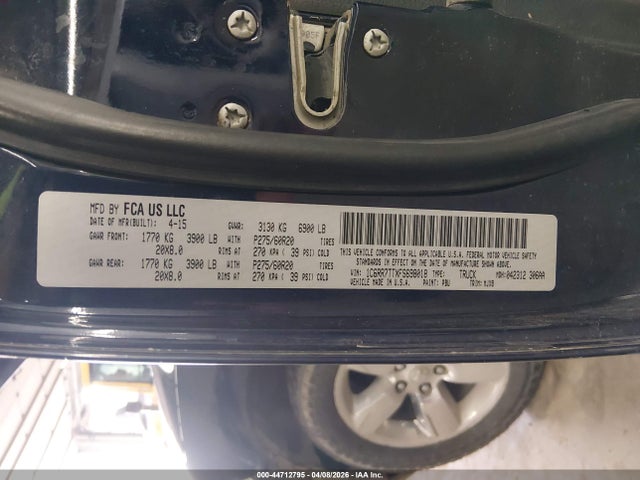 44712795 :رقم المزاد ، 1C6RR7TTXFS698018 vin ، 2015 Ram 1500 Big Horn مزاد بيع