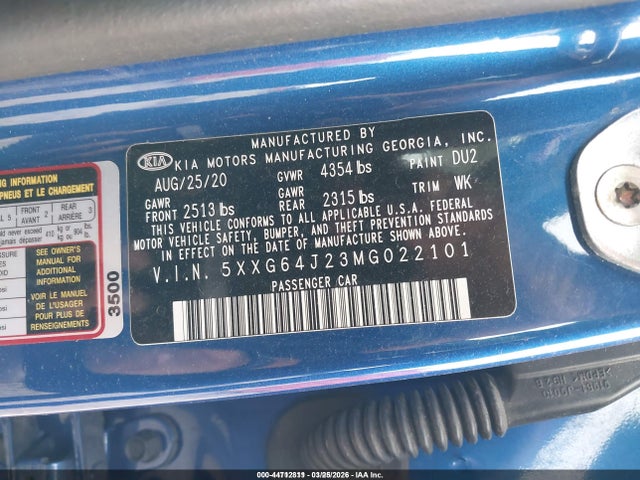 2021 KIA K5 5XXG64J23MG022101 Photo 8