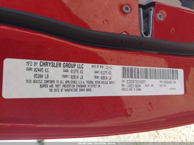 Продаж на аукціоні авто 2012 Dodge Charger R/t, vin: 2C3CDXCT5CH162971, номер лоту: 44712960