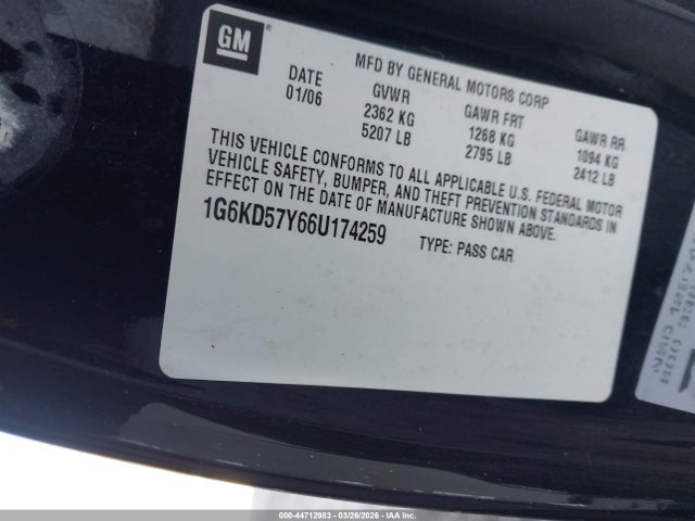 2006 CADILLAC DTS 1G6KD57Y66U174259 Photo 8