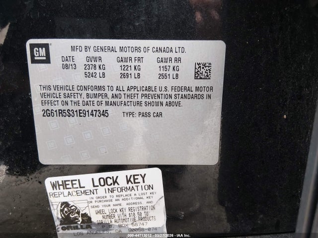 2014 CADILLAC XTS 2G61R5S31E9147345 Photo 8