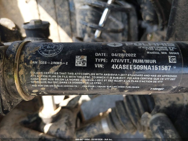 2022 POLARIS SPORTSMAN 4XASEE509NA151587 Photo 9