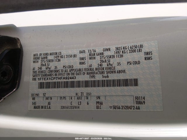 2017 FORD F-150 1FTEX1CP7HFA92443 Photo 8