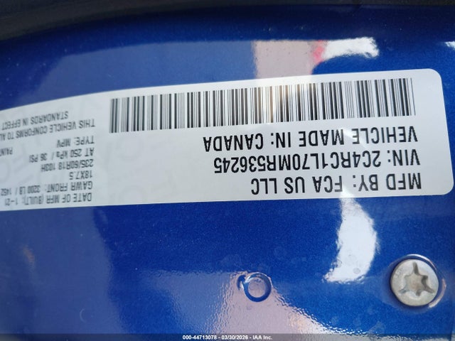 44713078 :رقم المزاد ، 2C4RC1L70MR536245 vin ، 2021 Chrysler Pacifica Hybrid Touring L مزاد بيع