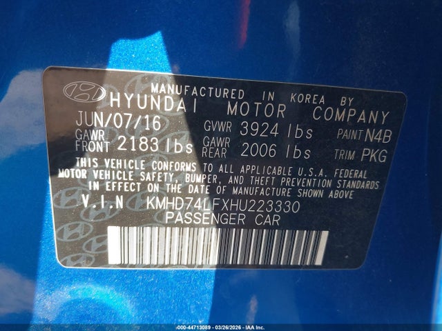 Hyundai ELANTRA SE 2017 KMHD74LFXHU223330 Image 9