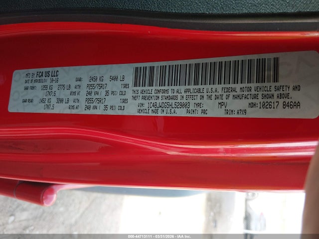 1C4BJWDG5HL529003 Jeep Wrangler Unlimited Sport 4x4