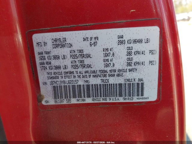 1997 DODGE RAM 1500 1B7HC13Y8VJ623157 Photo 8