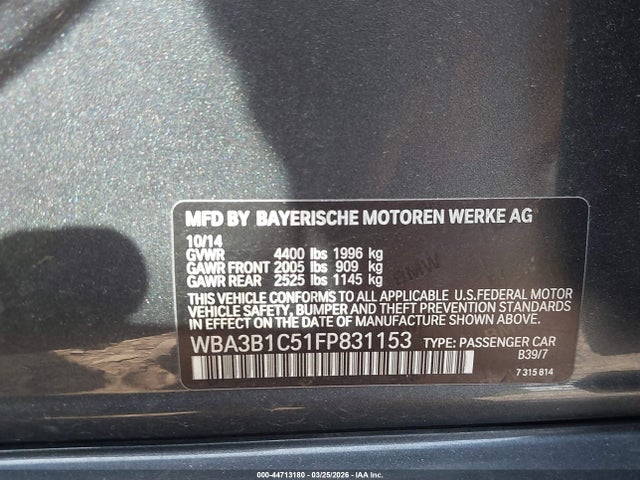 2015 BMW 320I WBA3B1C51FP831153 Photo 8
