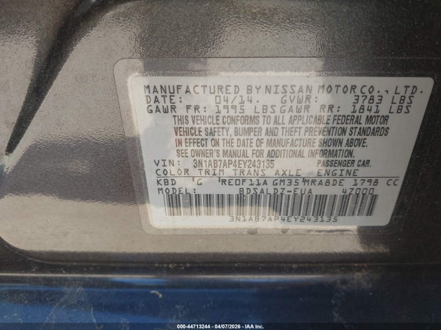 Nissan SENTRA SV 2014 3N1AB7AP4EY243135 Image 9