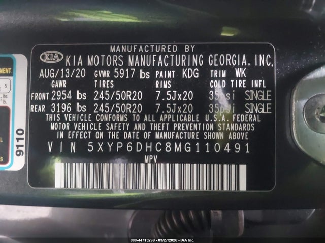 2021 KIA TELLURIDE 5XYP6DHC8MG110491 Photo 8