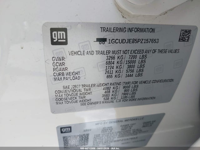 1GCUDJE85PZ157653 Chevrolet Silverado 1500 4wd Short Bed High Country