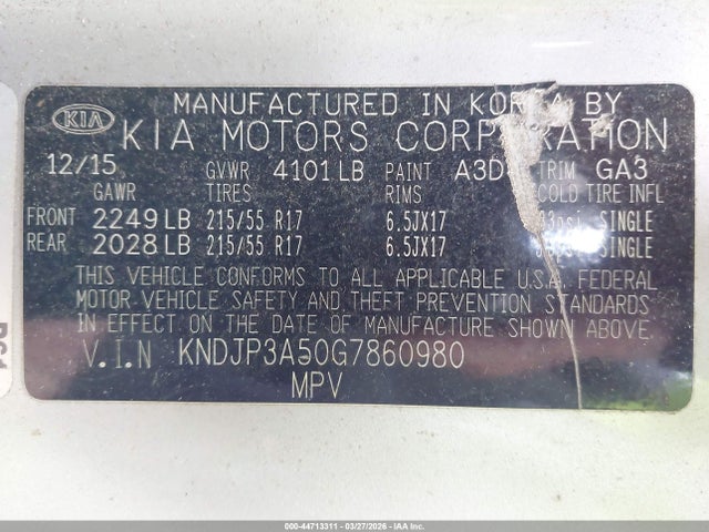 Продаж на аукціоні авто 2016 Kia Soul +, vin: KNDJP3A50G7860980, номер лоту: 44713311