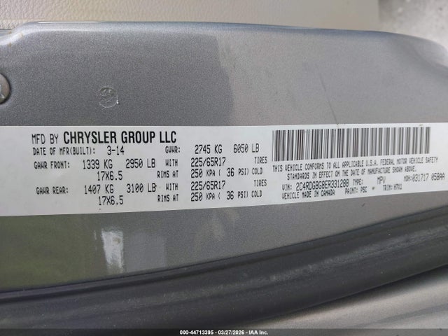 Dodge Grand Caravan American Value Pkg 2014 2C4RDGBG8ER331288 Image 9