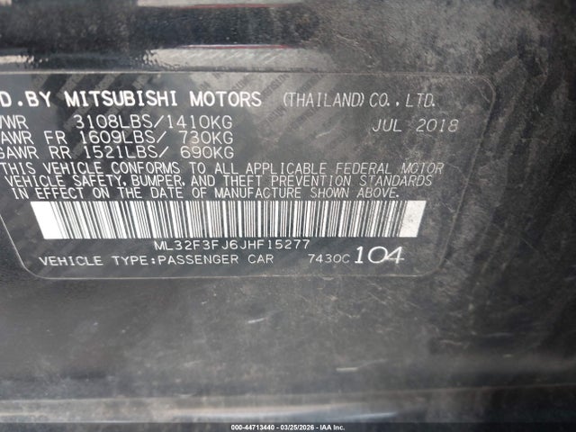 2018 MITSUBISHI MIRAGE G4 ML32F3FJ6JHF15277 Photo 8