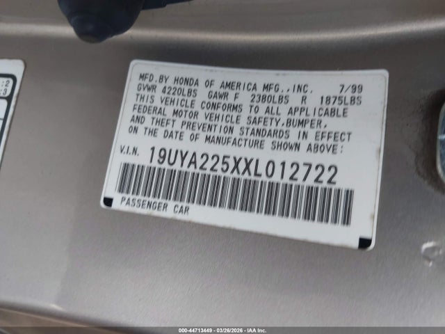Aukcja sprzedaży 1999 Acura Cl 3.0, vin: 19UYA225XXL012722, numer aukcji: 44713449