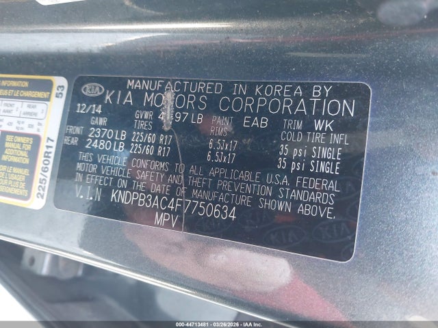 KIA Sportage Lx 2015 KNDPB3AC4F7750634 Image 11