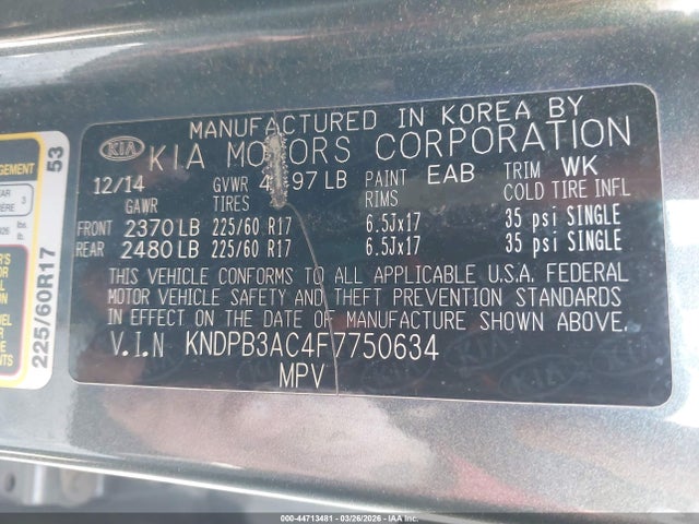 KIA Sportage Lx 2015 KNDPB3AC4F7750634 Image 9